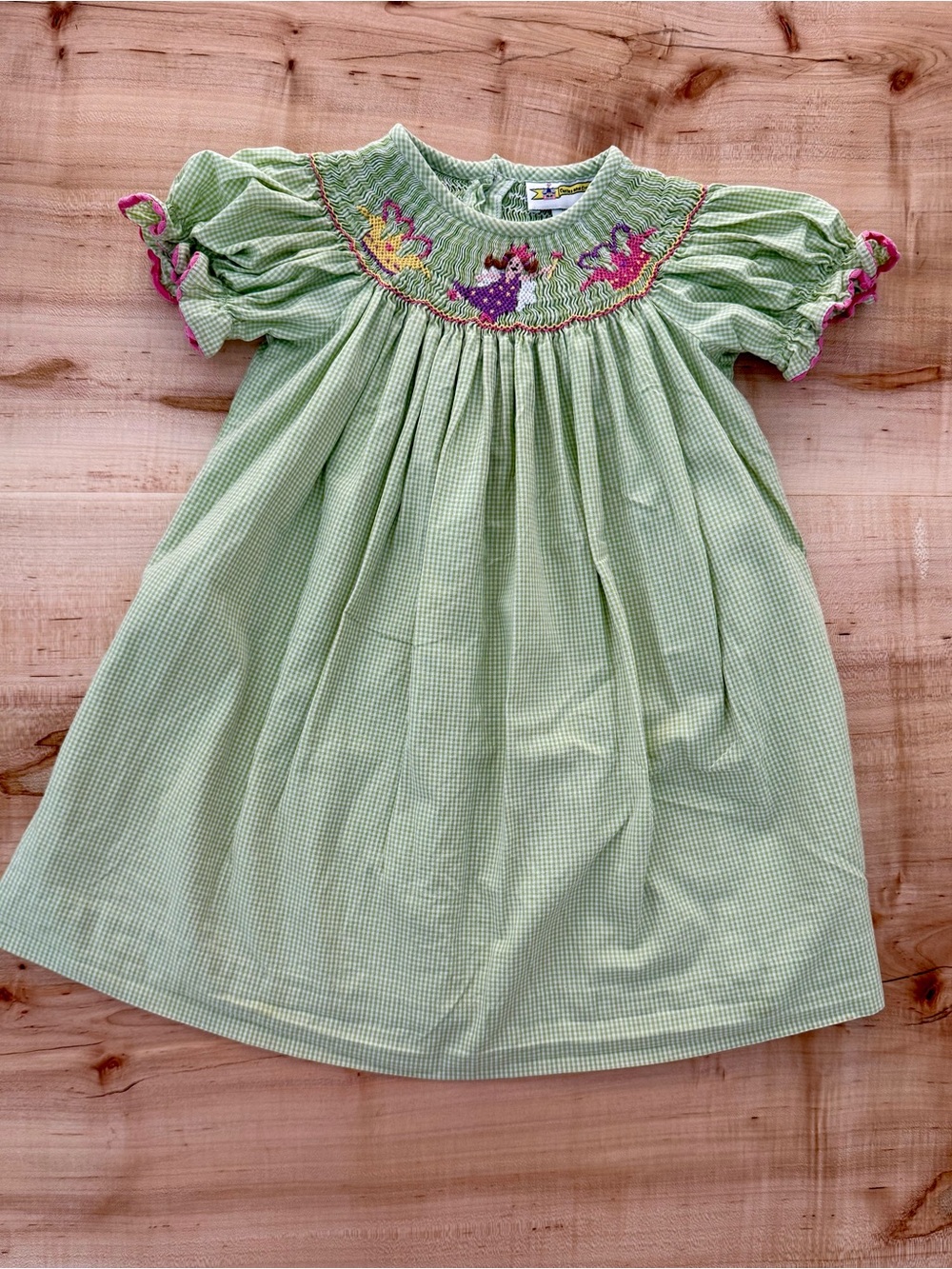 Castles and Crowns Girls' Green Smocked Fairy Dress - Picture 3 of 4